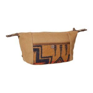 Pendleton Harding Travel Pouch — Highland Peak Tan Canvas Wool Zip Bag NWT